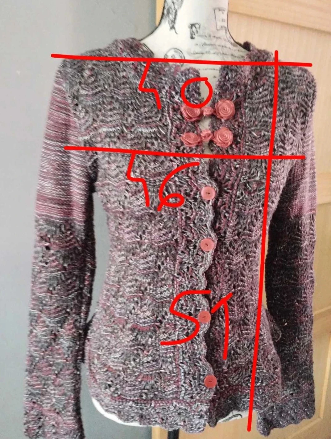 Cardigan, tom violeta, botões originais, T40 – photo 9